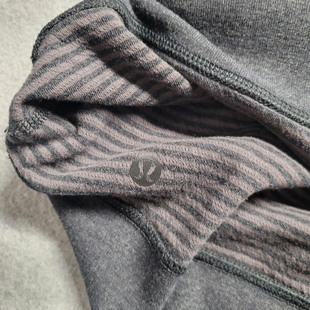 Lululemon Cowl‎ Neck Pullover Sweatshirt Gray Heather Thumbhole Cuffs Reversible
